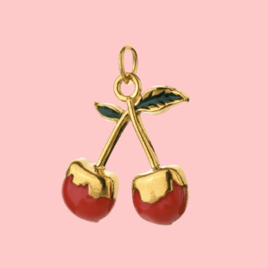 gold dipped cherry charm