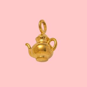 golden teapot charm pendant