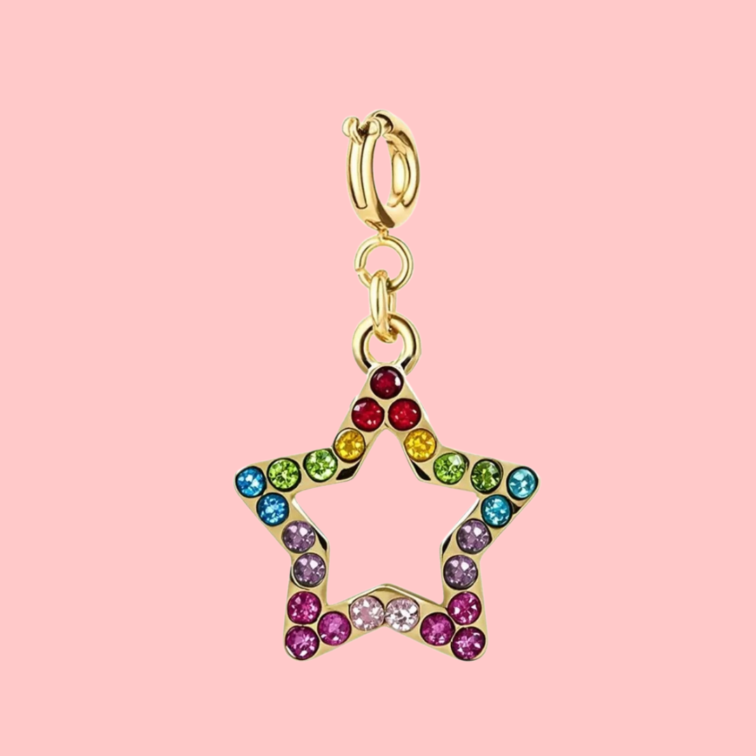rainbow crystal star charm