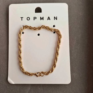 gold tone rope chain bracelet