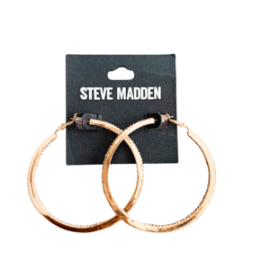 gold tone textured hoop earrings