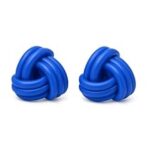 bold blue knot stud earrings