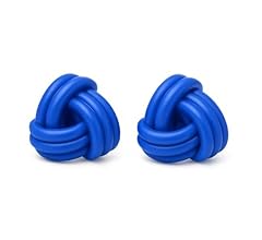 bold blue knot stud earrings