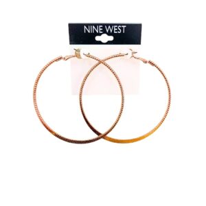 classic rose gold textured hoop earrings