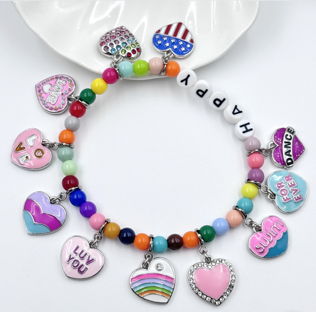 rainbow heart charm pendant