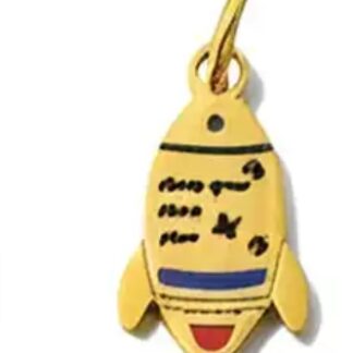 gold rocket ship charm