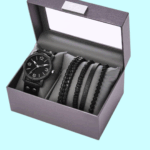 men’s black watch & bracelet gift set