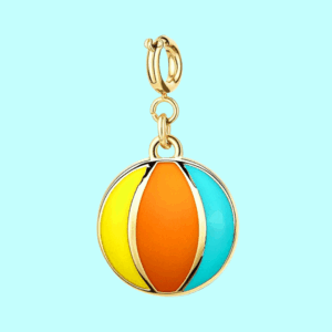 multicolor beach ball charm pendant – gold tone