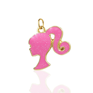 💗 glam pink silhouette charm pendant