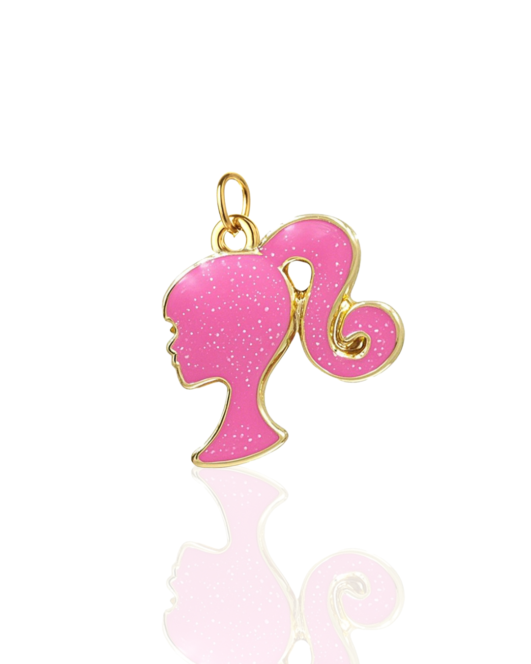 💗 glam pink silhouette charm pendant