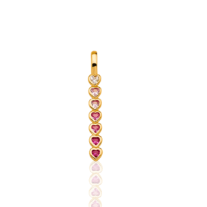 💕 ombre pink heart charm pendant