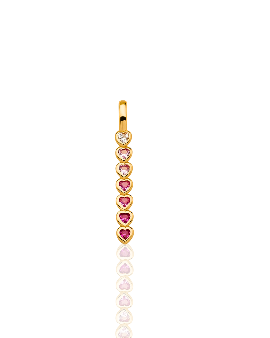 💕 ombre pink heart charm pendant