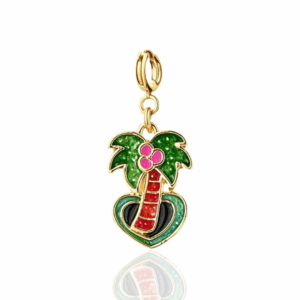 🌴 tropical palm tree heart charm pendant