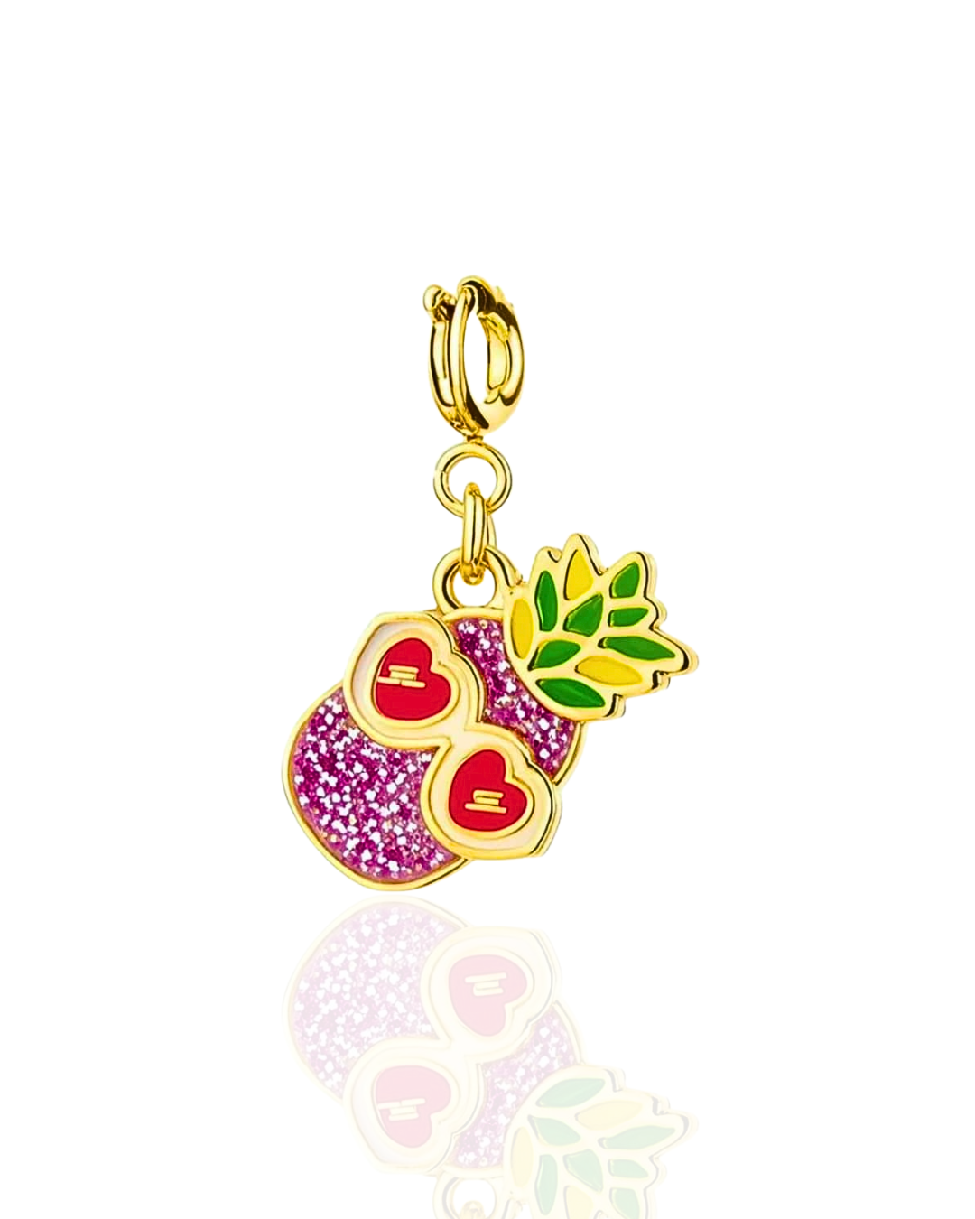 🍍 glitter pineapple sunglasses charm pendant