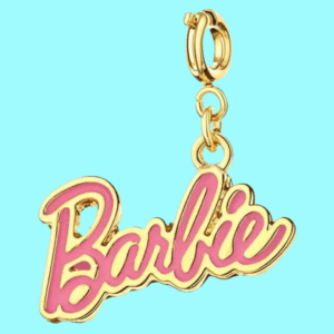 gold bow charm pendant with crystal accent