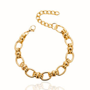 gold tone textured link chain bracelet