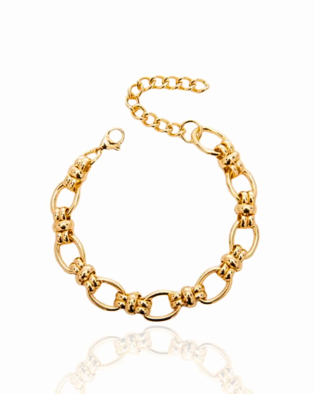 gold tone textured link chain bracelet