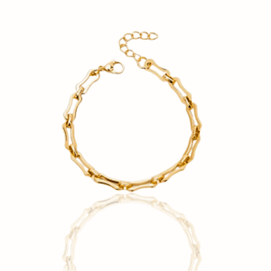 gold tone bamboo link chain bracelet