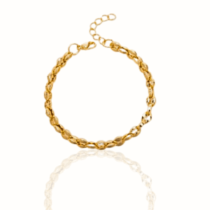 gold tone twisted rope chain bracelet