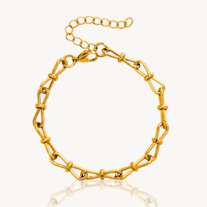 modern geometric gold link bracelet
