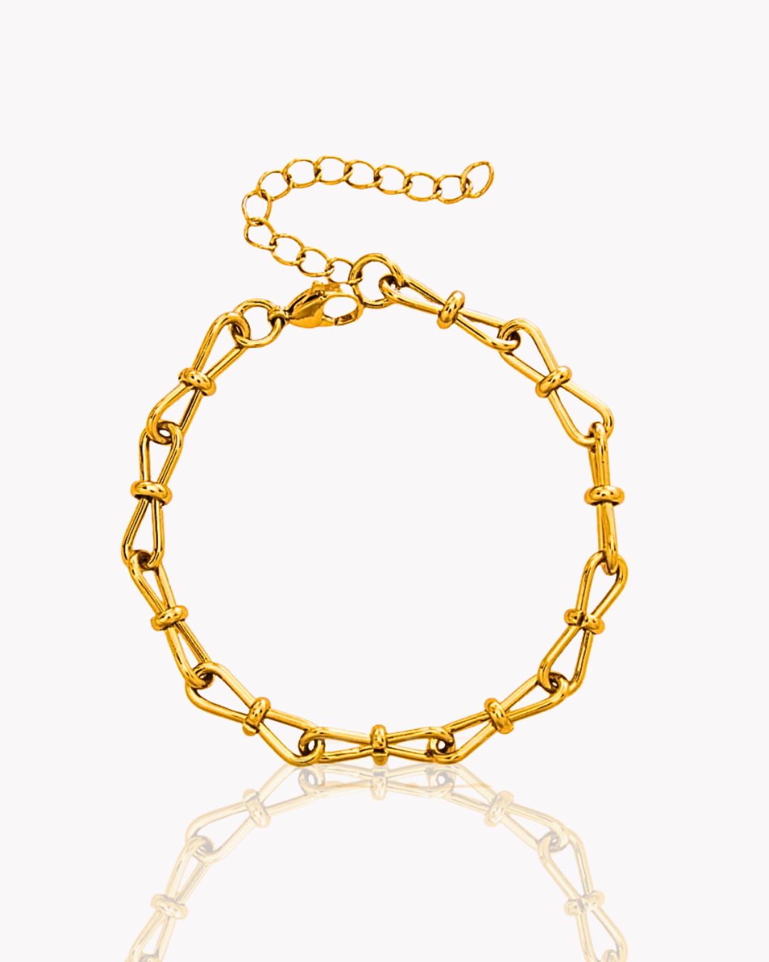 modern geometric gold link bracelet