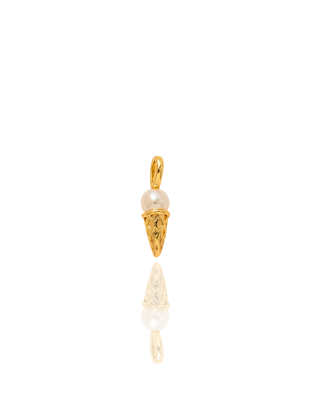 gold ice cream cone pearl charm