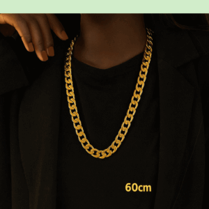 60cm gold tone curb chain necklace