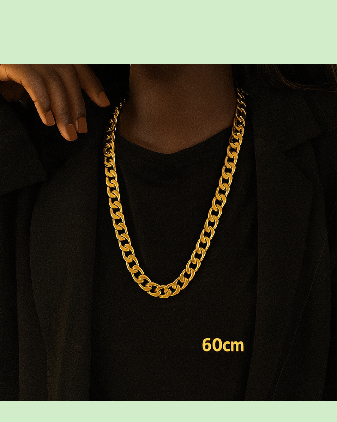 60cm gold tone curb chain necklace