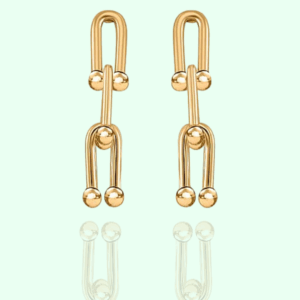 u shaped chain link earrings gold.