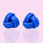 bold blue knot stud earrings