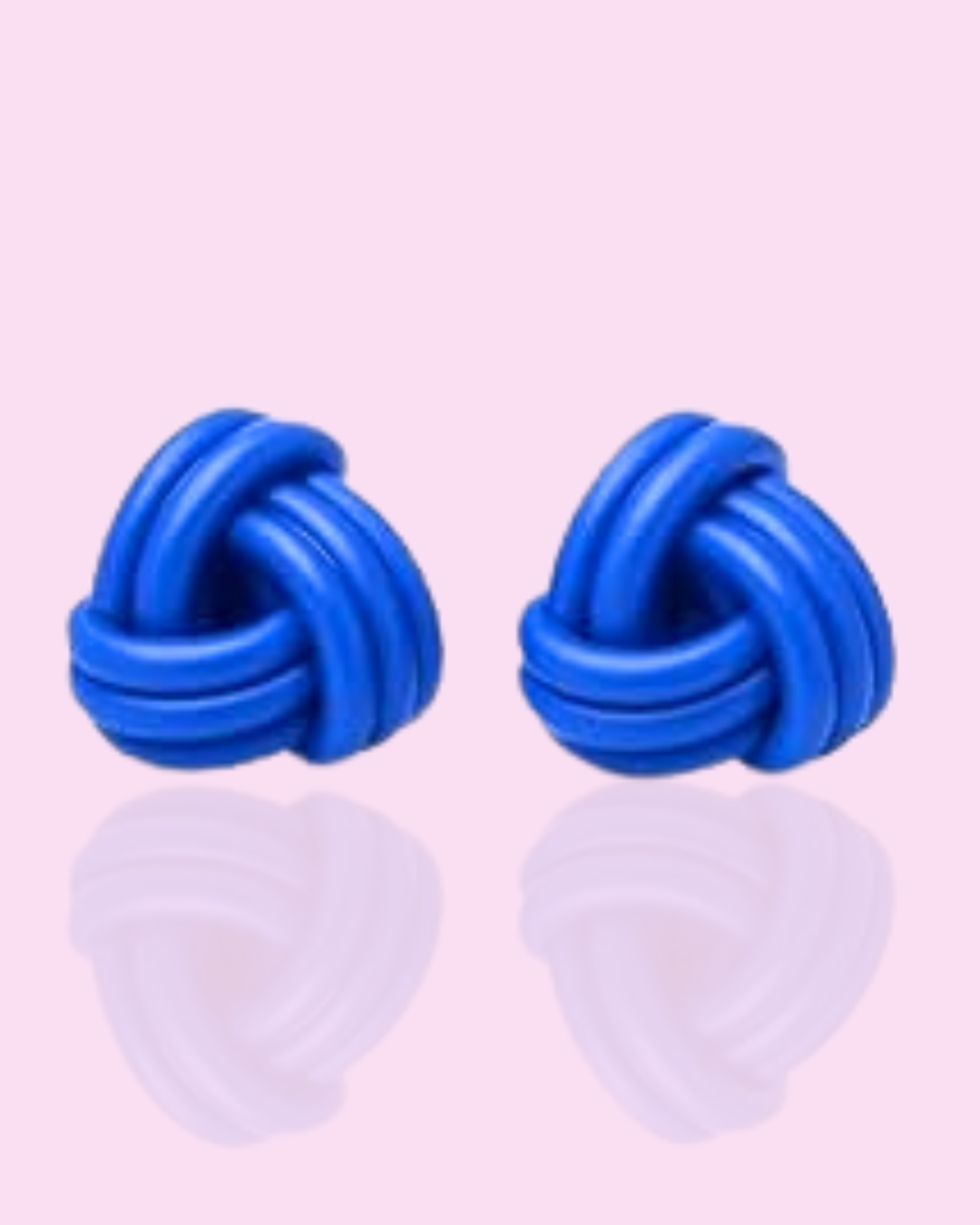 bold blue knot stud earrings