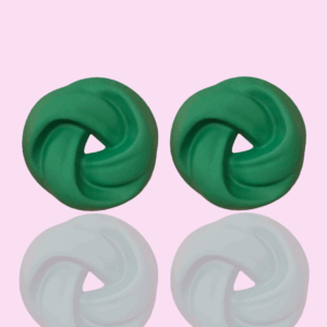 emerald green twist stud earrings