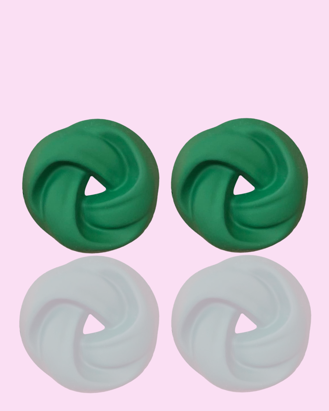 emerald green twist stud earrings