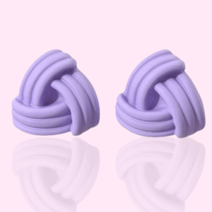 lavender knot stud earrings
