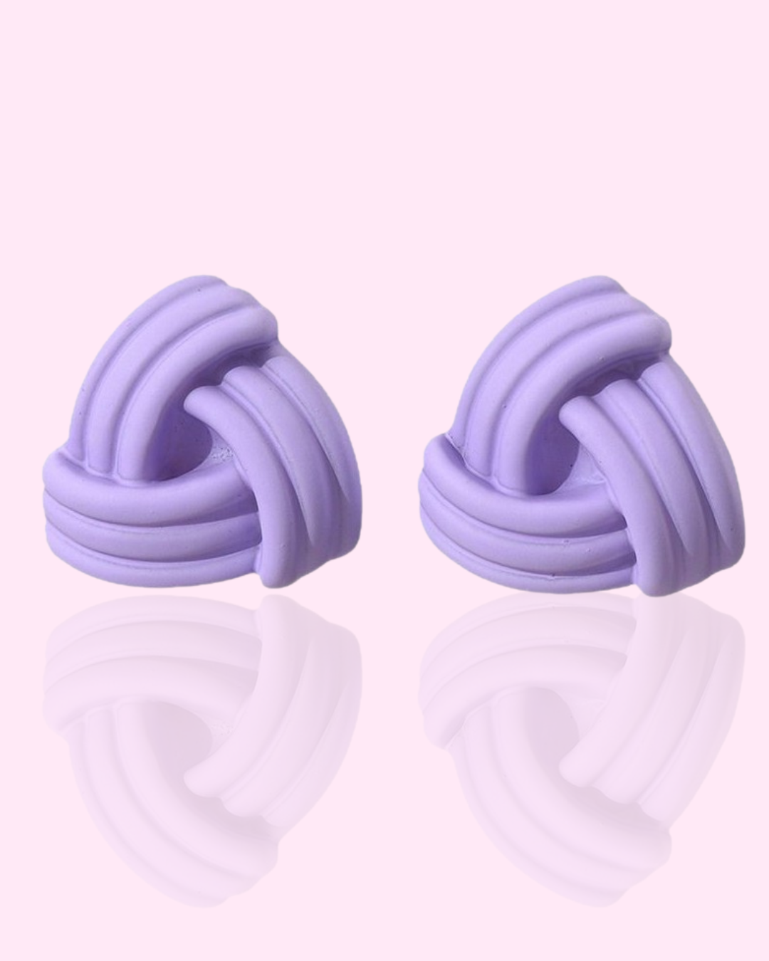 lavender knot stud earrings