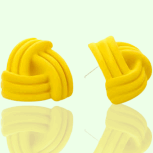 sunny yellow knot stud earrings