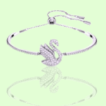 crystal swan adjustable bracelet