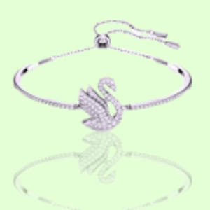 crystal swan adjustable bracelet