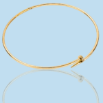 gold tone nail collar necklace with crystal accent