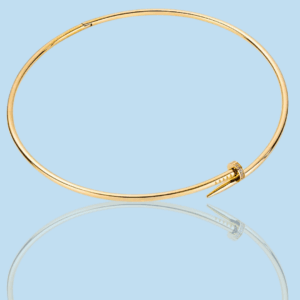 gold tone nail collar necklace with crystal accent