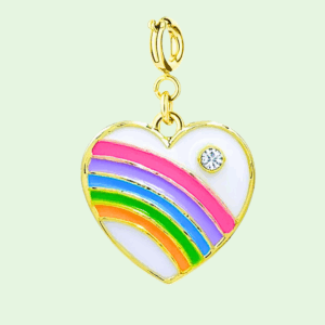 rainbow heart charm pendant