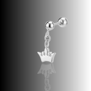 925 sterling silver crown dangle nose ring