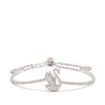 crystal swan adjustable bracelet