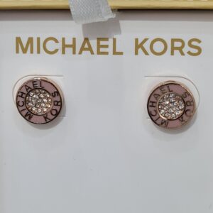 mk pink gold tone studs
