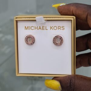 mk pink gold tone studs