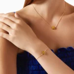 forget me not enamel pendant necklace