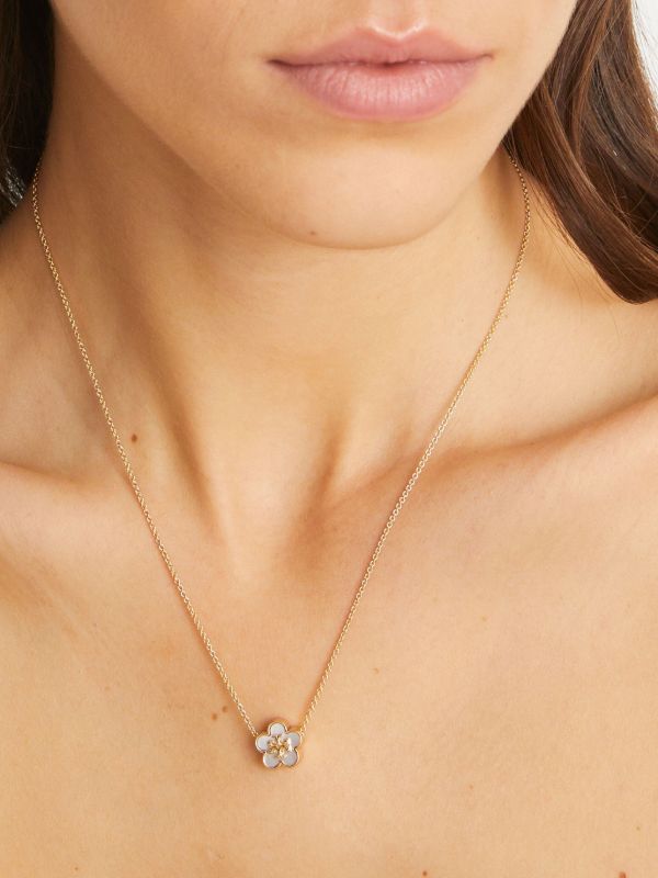 kira enamel flower pendant necklace