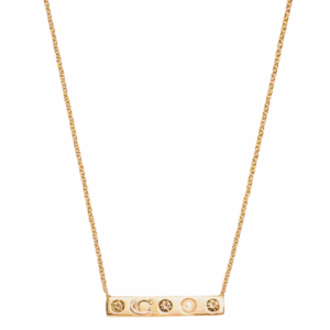 signature & stone pendant necklace