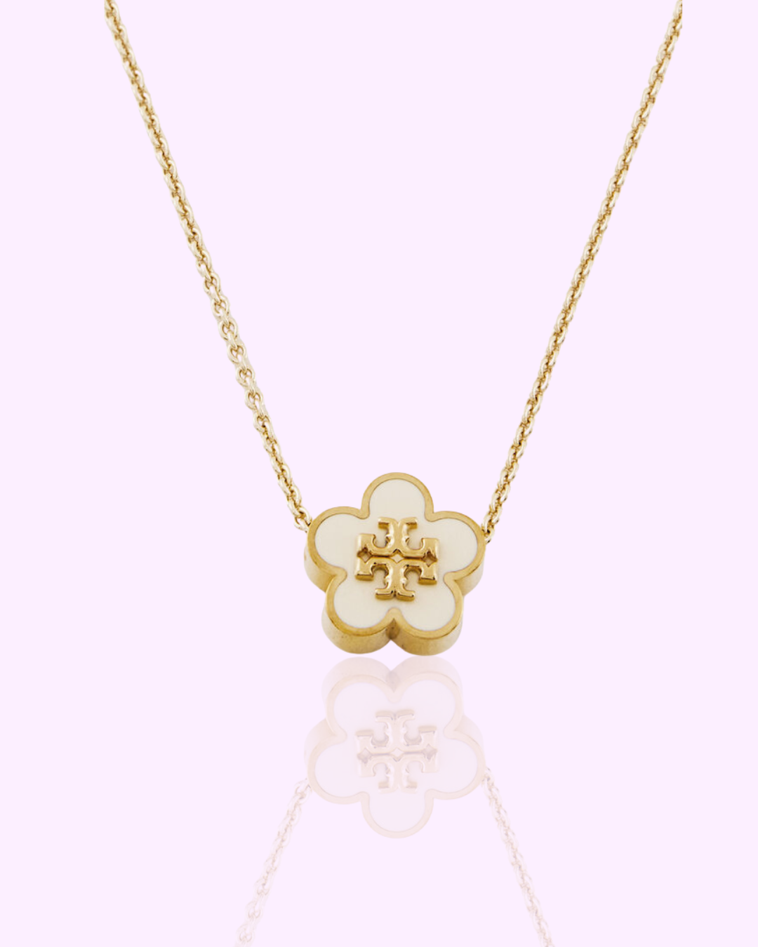 kira enamel flower pendant necklace
