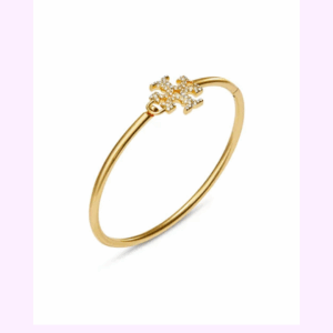 eleanor pave hinged bangle. gold